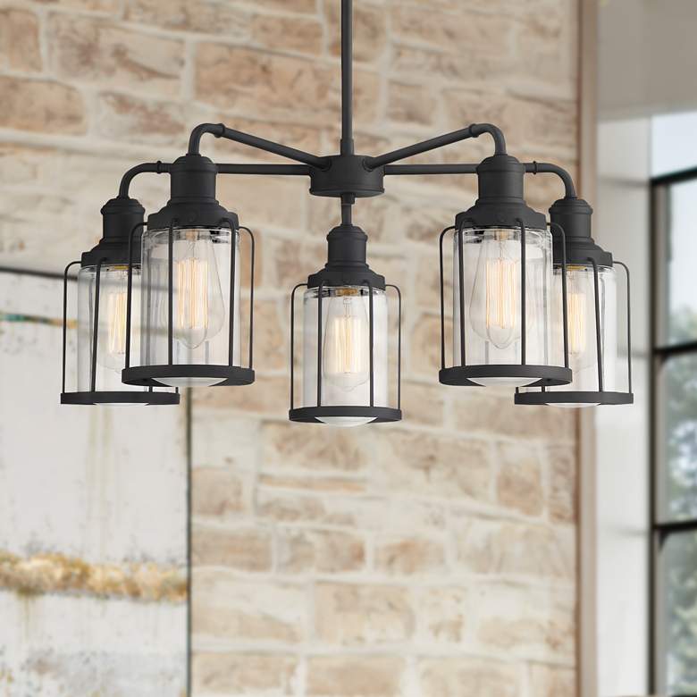 Image 1 Quoizel Ludlow 25" Wide Earth Black 5-Light Chandelier
