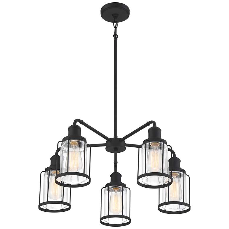 Image 3 Quoizel Ludlow 25" Wide Earth Black 5-Light Chandelier more views