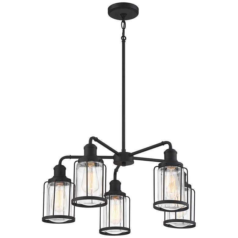 Image 4 Quoizel Ludlow 25" Wide Earth Black 5-Light Chandelier more views