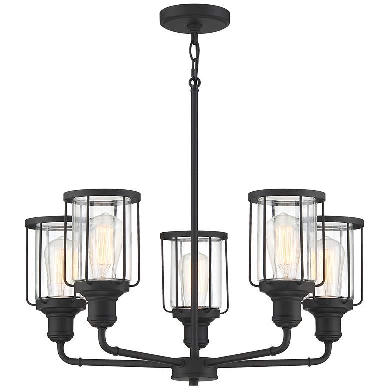 Image 6 Quoizel Ludlow 25" Wide Earth Black 5-Light Chandelier more views