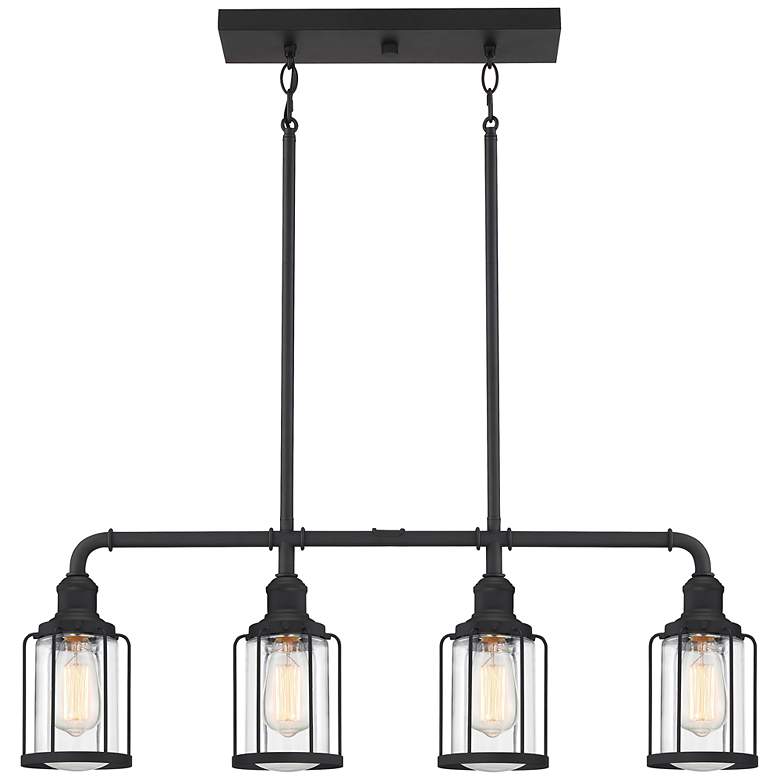 Image 1 Quoizel Ludlow 33 1/2"W Earth Black 4-Light Island Pendant