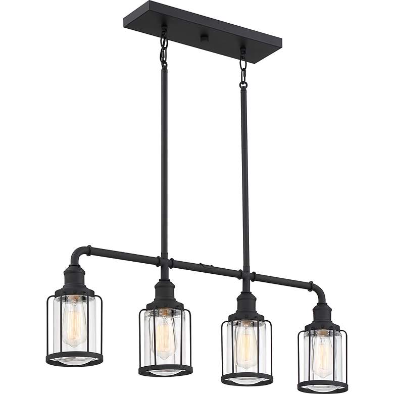 Image 3 Quoizel Ludlow 33 1/2"W Earth Black 4-Light Island Pendant more views