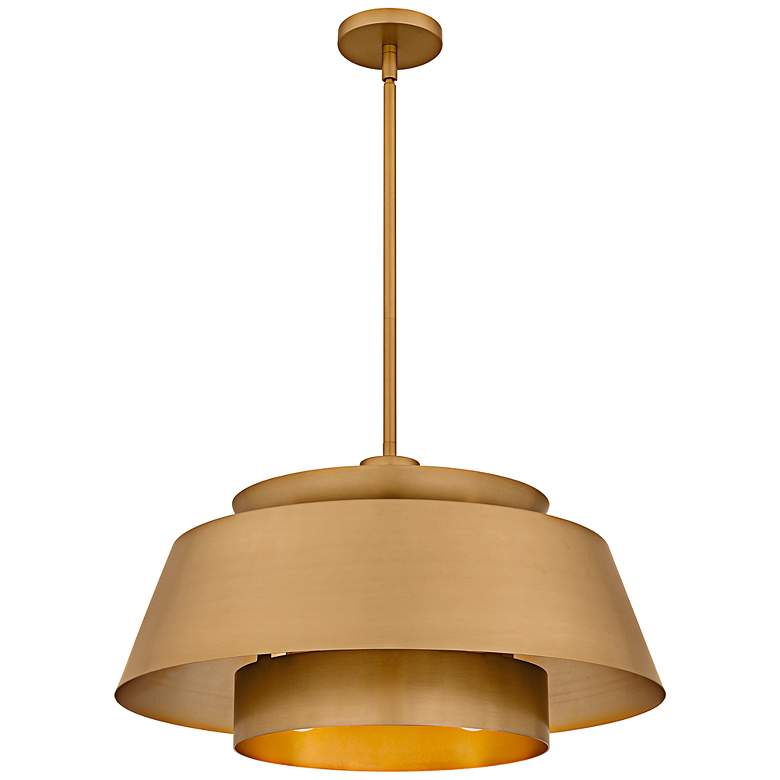 Image 4 Quoizel Lumi 24" Wide Brushed Weathered Brass Pendant Light more views