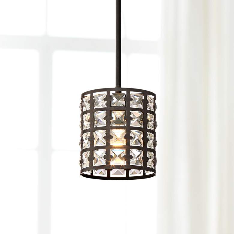 Image 1 Quoizel Luxury 6 1/2" Wide Bronze Laser-Cut Mini Pendant