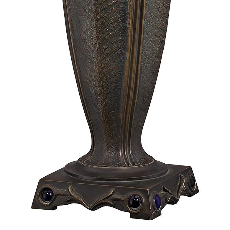 Image 4 Quoizel Lynch 26" Tiffany-Style Peacock Glass Table Lamp more views
