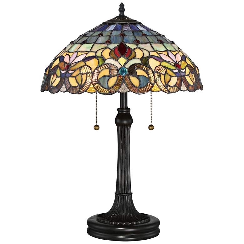 Image 2 Quoizel Lyric 22 3/4" Vintage Bronze Tiffany-Style Accent Table Lamp