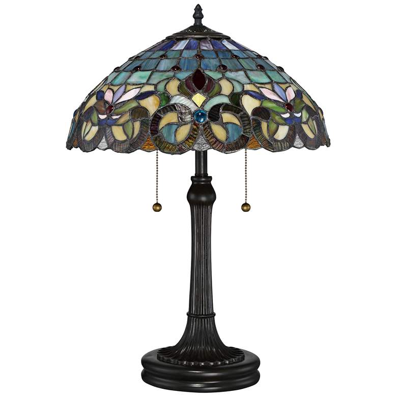 Image 4 Quoizel Lyric 22 3/4 inch Vintage Bronze Tiffany-Style Accent Table Lamp more views