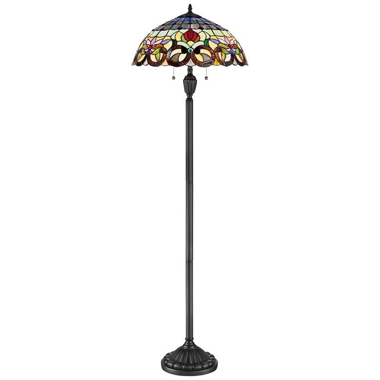 Image 2 Quoizel Lyric Vintage Bronze Tiffany-Style Floor Lamp
