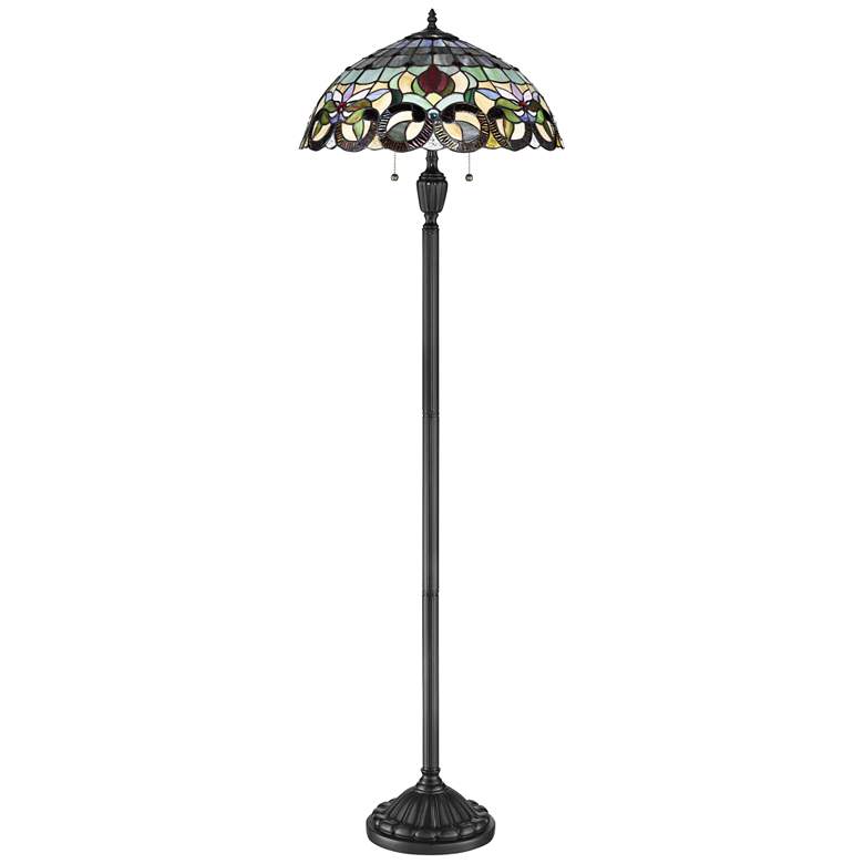 Image 5 Quoizel Lyric Vintage Bronze Tiffany-Style Floor Lamp more views