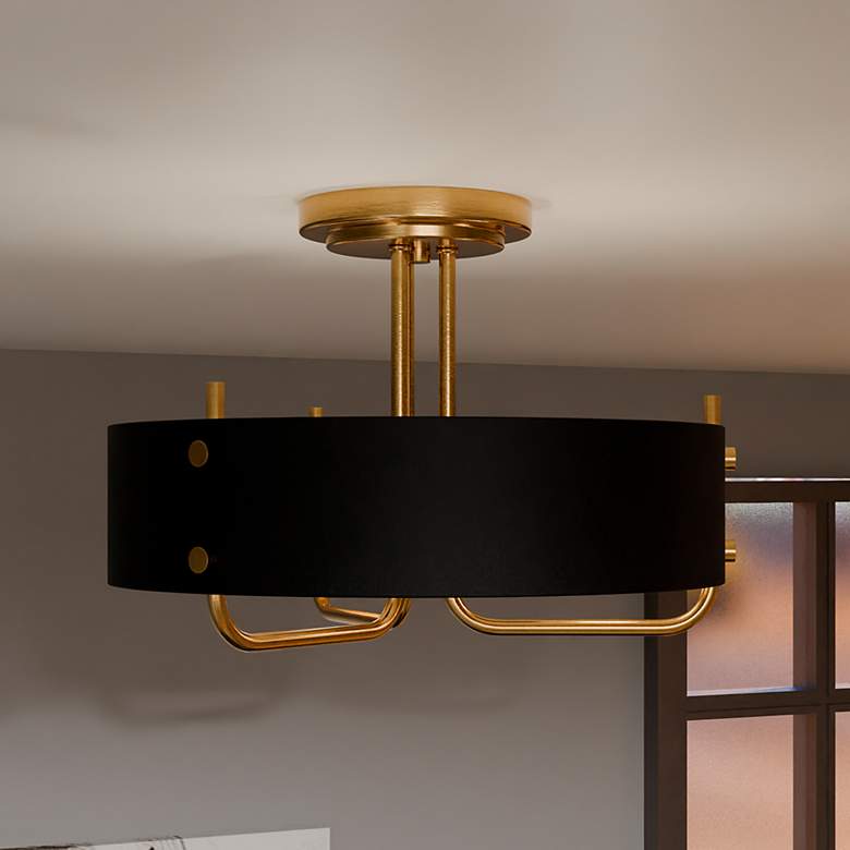 Image 1 Quoizel Madden 17" Wide Aged Brass 3-Light Ceiling Light