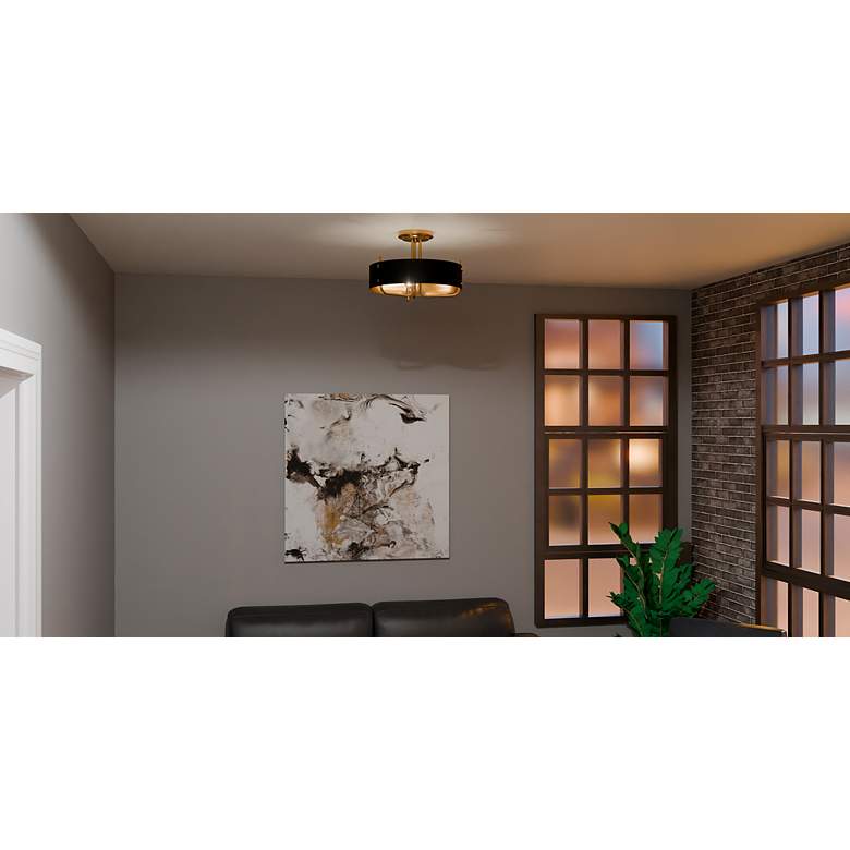 Image 3 Quoizel Madden 17" Wide Aged Brass 3-Light Ceiling Light more views