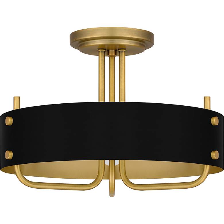 Image 4 Quoizel Madden 17" Wide Aged Brass 3-Light Ceiling Light more views