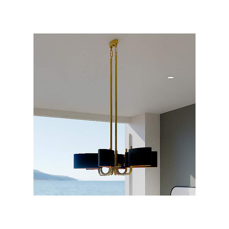 Image 2 Quoizel Madden 41 1/2"W Aged Brass 6-Light Island Chandelier