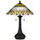 Quoizel Maddow Bronze and Art Glass Tiffany-Style Table Lamp
