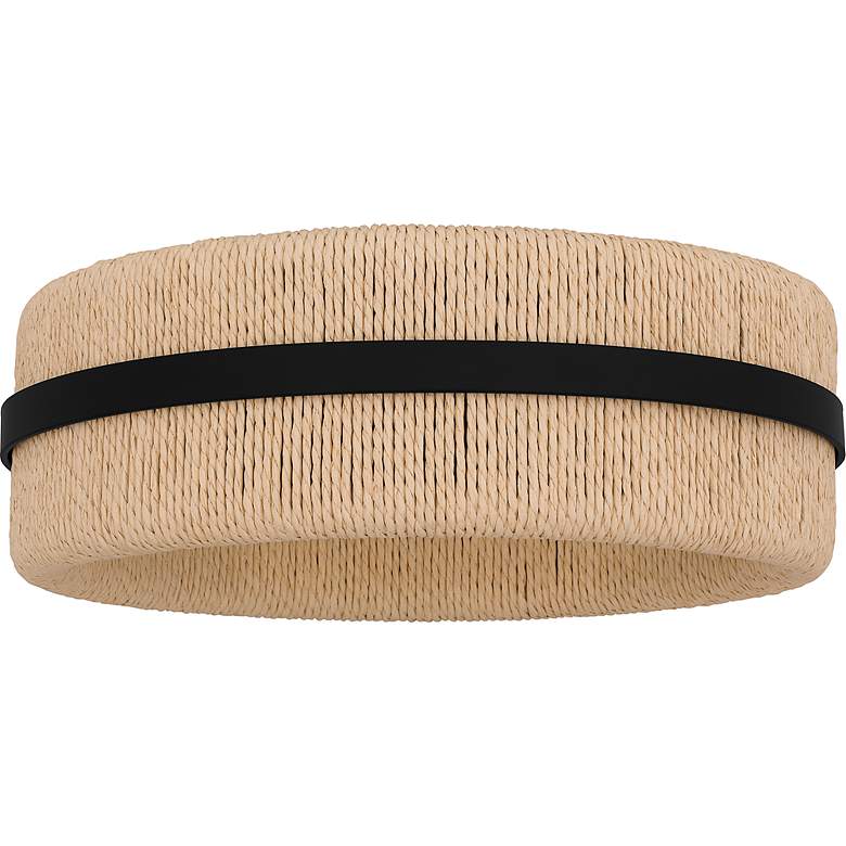 Image 4 Quoizel Maeve 14" Wide 2-Light Matte Black Ivory Rope Flush Mount more views