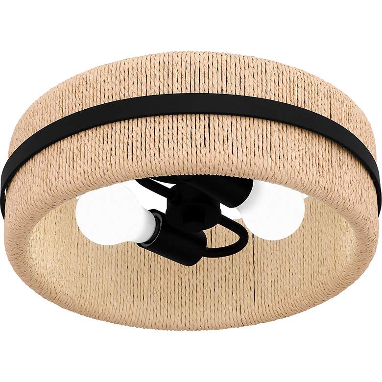 Image 6 Quoizel Maeve 14" Wide 2-Light Matte Black Ivory Rope Flush Mount more views
