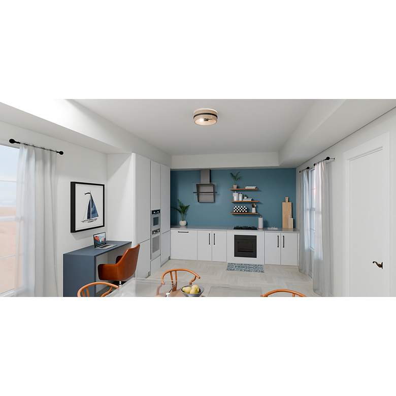 Image 7 Quoizel Maeve 14" Wide 2-Light Matte Black Ivory Rope Flush Mount more views