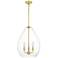 Quoizel Mallard 15"W Satin Brass Glass 3-Light Pendant Light