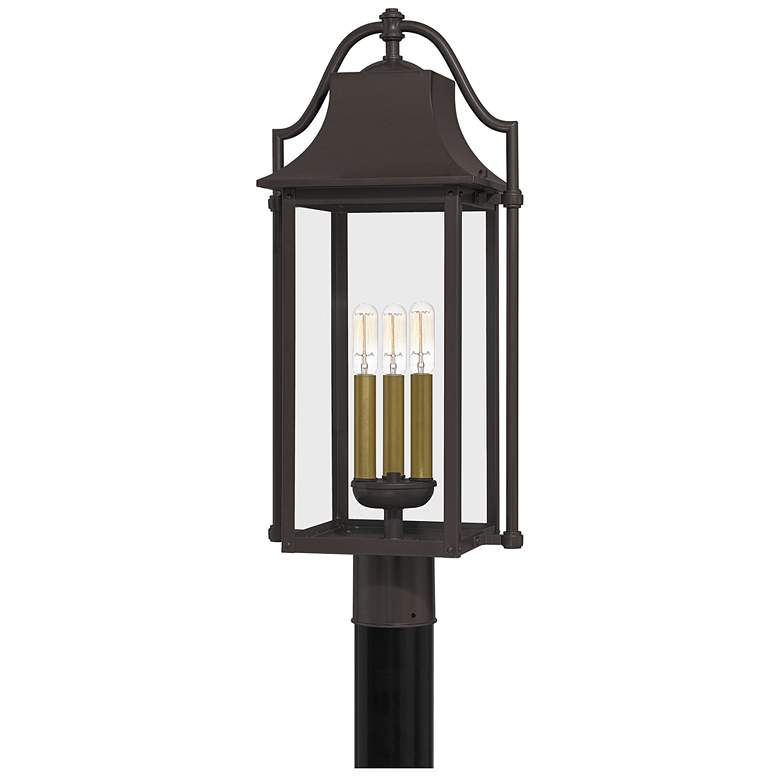 Image 1 Quoizel Manning 24 1/4 inchH Western Bronze Outdoor Post Light