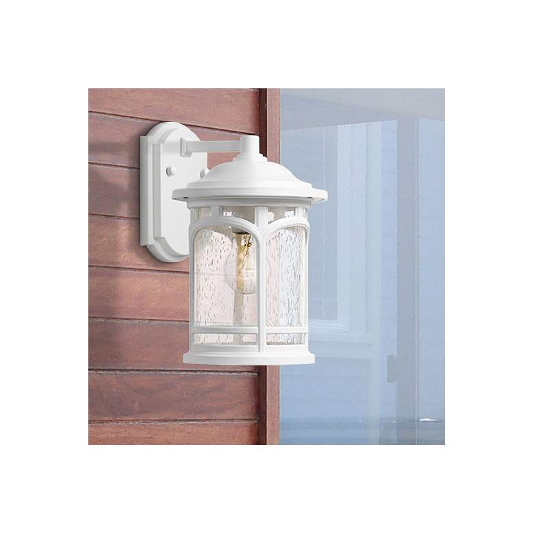 Image 1 Quoizel Marblehead 11" High White Lustre Outdoor Wall Light