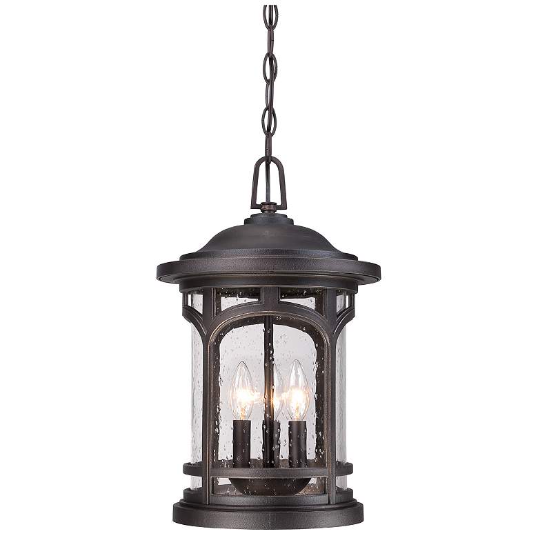 Image 1 Quoizel Marblehead 18"H Bronze 3-Light Outdoor Hanging Light