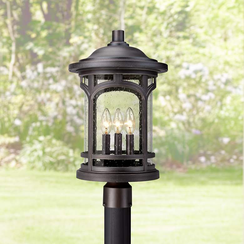 Image 1 Quoizel Marblehead 19 inchH Palladian Bronze Outdoor Post Light