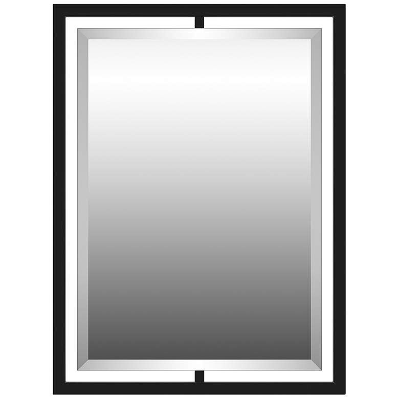 Image 1 Quoizel Marcos Matte Black 24 inch x 32 inch Rectangular Wall Mirror