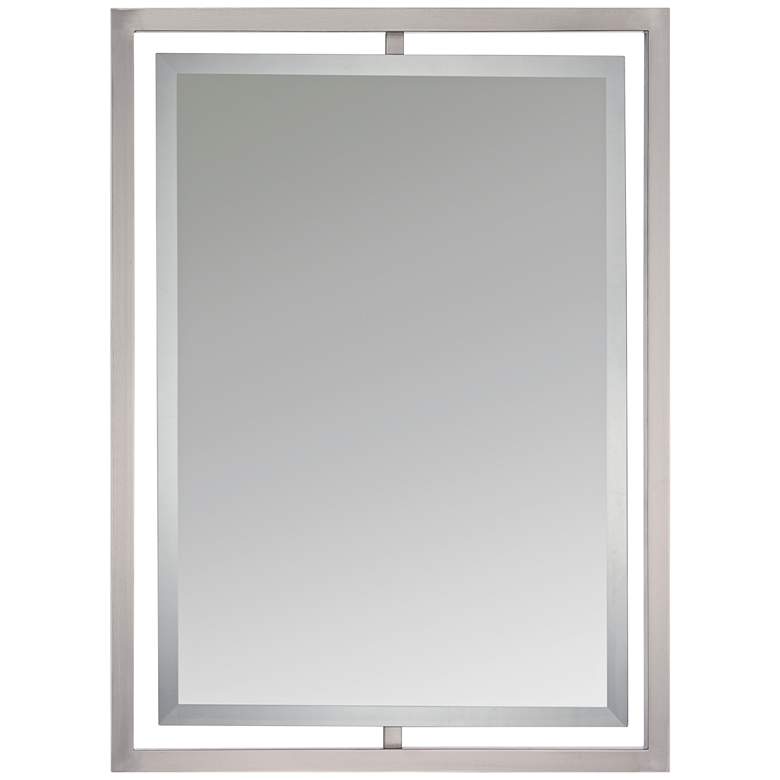 Image 2 Quoizel Marcos Nickel 24" x 32" Floating Wall Mirror