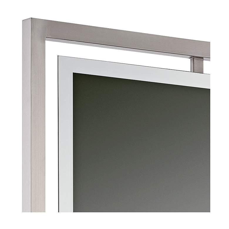 Image 3 Quoizel Marcos Nickel 24" x 32" Floating Wall Mirror more views