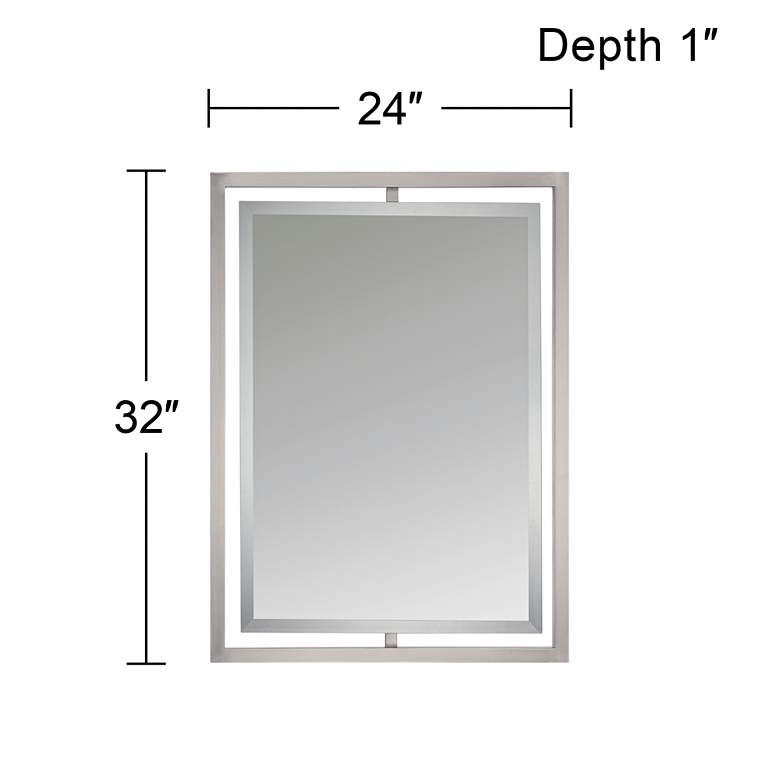 Image 5 Quoizel Marcos Nickel 24" x 32" Floating Wall Mirror more views