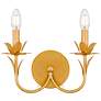 2_Quoizel Maria 11 1/4" High Gold Leaf 2-Light Wall Sconce