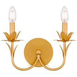 Quoizel Maria 11 1/4" High Gold Leaf 2-Light Wall Sconce