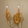 1_Quoizel Maria 11 1/4" High Gold Leaf 2-Light Wall Sconce