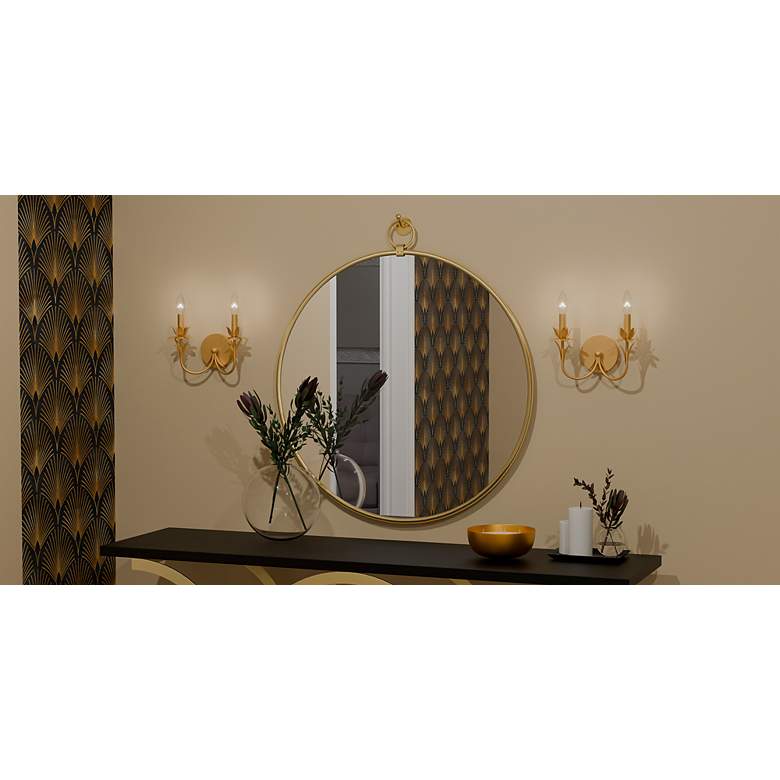 Image 3 Quoizel Maria 11 1/4" High Gold Leaf 2-Light Wall Sconce more views