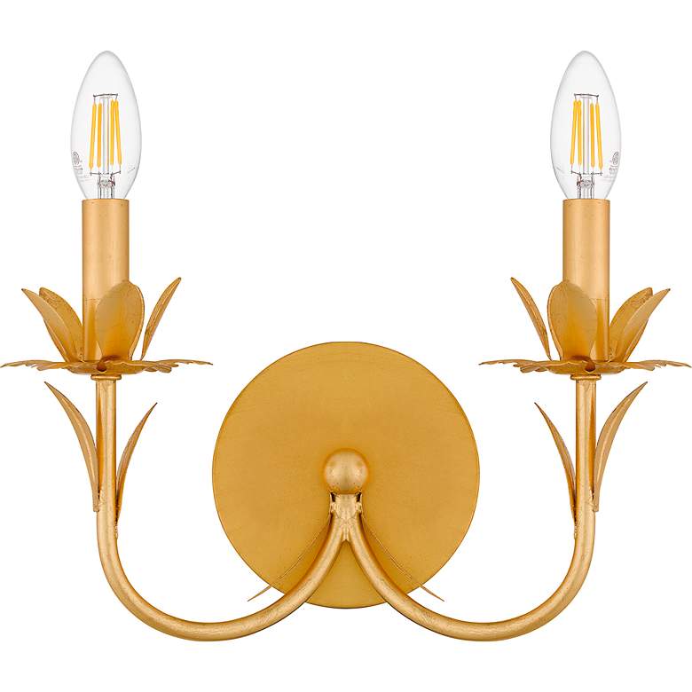 Image 4 Quoizel Maria 11 1/4" High Gold Leaf 2-Light Wall Sconce more views