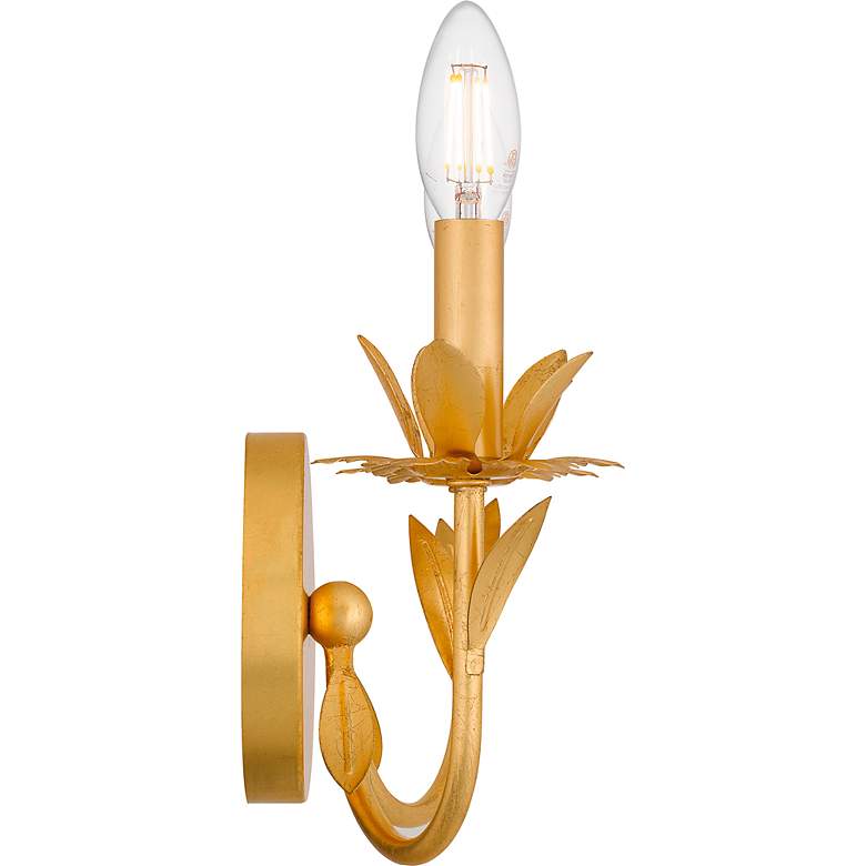 Image 6 Quoizel Maria 11 1/4" High Gold Leaf 2-Light Wall Sconce more views