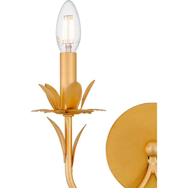 Image 7 Quoizel Maria 11 1/4" High Gold Leaf 2-Light Wall Sconce more views