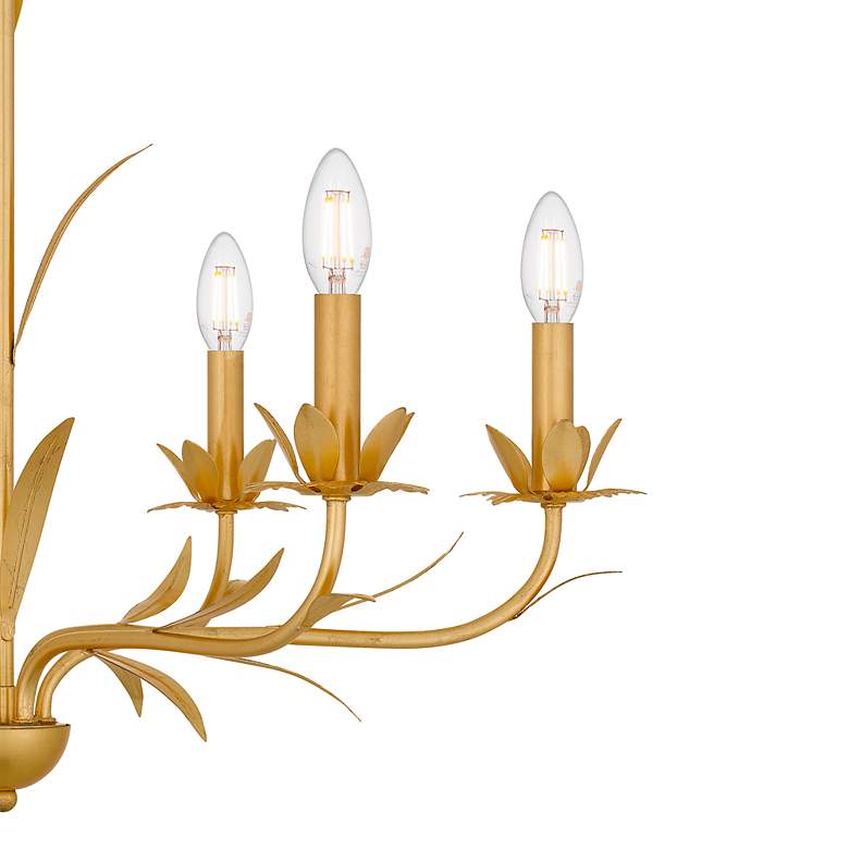 Image 5 Quoizel Maria 27 1/2" Wide Gold Leaf 6-Light Chandelier more views