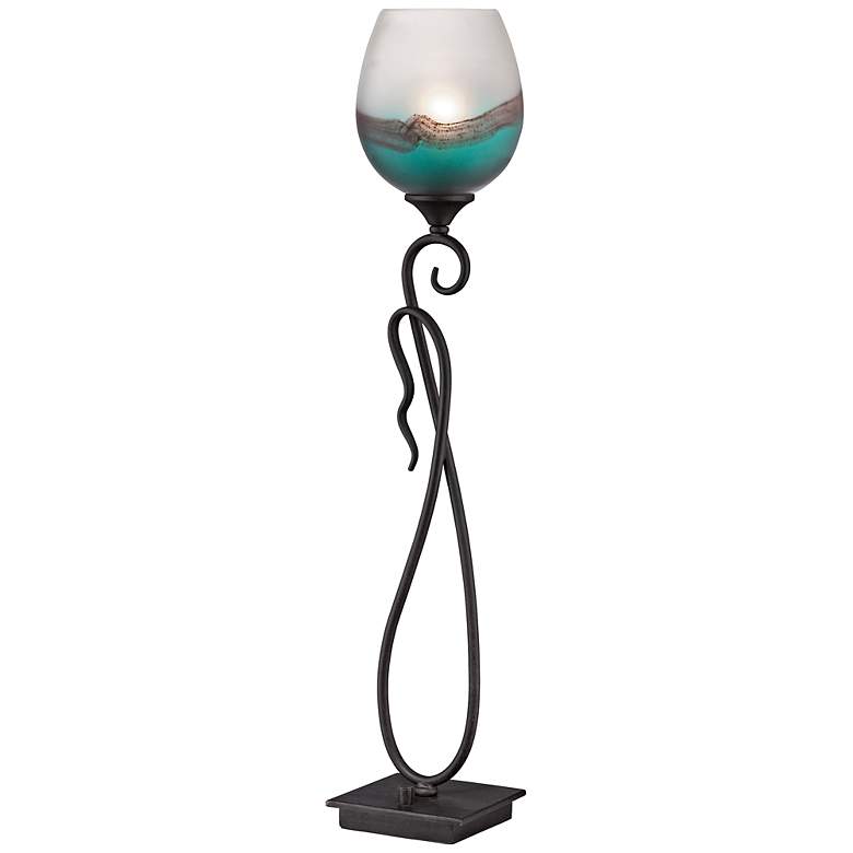 Image 1 Quoizel Maritime Art Glass Bronze Table Lamp