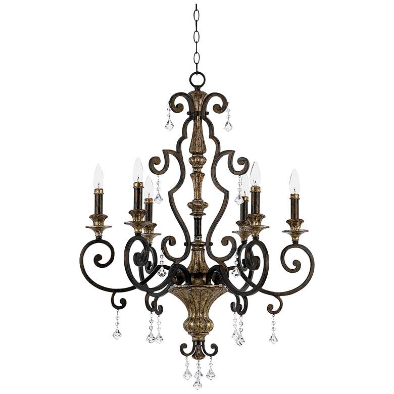 Image 2 Quoizel Marquette 28" Wide Six Light Bronze Traditional Chandelier