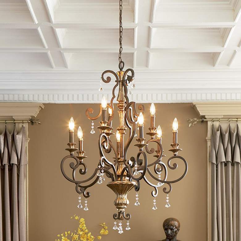 Image 1 Quoizel Marquette 32" Wide Two Tier Scroll Arm Traditional Chandelier