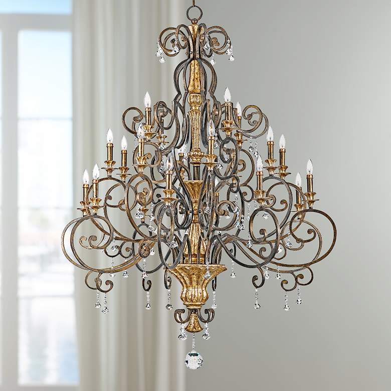 Image 1 Quoizel Marquette 48 1/2" Wide 20-Light Tiered Scroll Large Chandelier