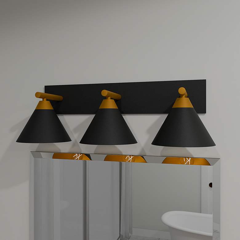 Image 1 Quoizel Mastro 27 1/2" Wide Matte Black 3-Light Bath Light