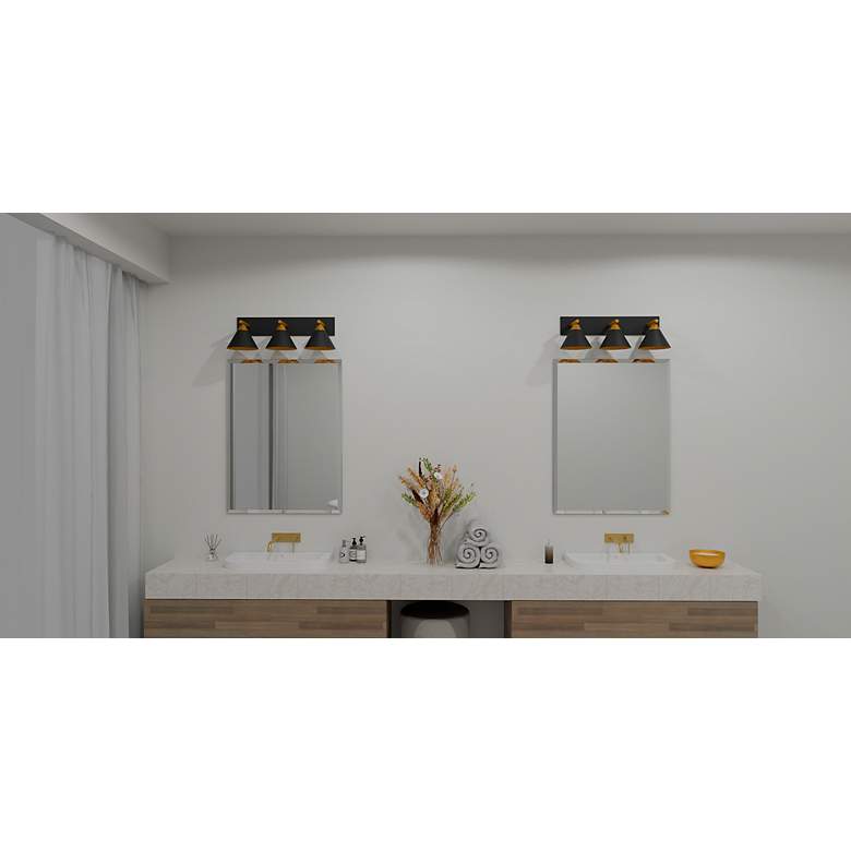Image 3 Quoizel Mastro 27 1/2" Wide Matte Black 3-Light Bath Light more views