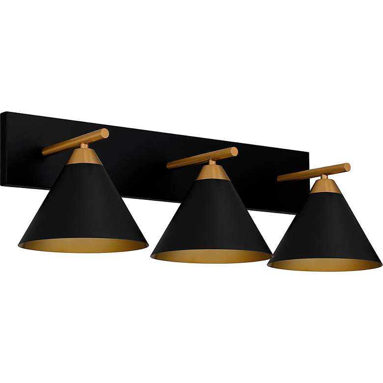Image 4 Quoizel Mastro 27 1/2" Wide Matte Black 3-Light Bath Light more views