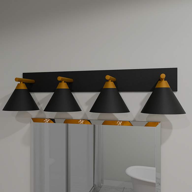 Image 1 Quoizel Mastro 37 1/2" Wide Matte Black 4-Light Bath Light