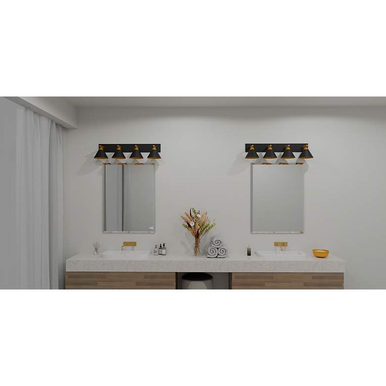 Image 3 Quoizel Mastro 37 1/2" Wide Matte Black 4-Light Bath Light more views