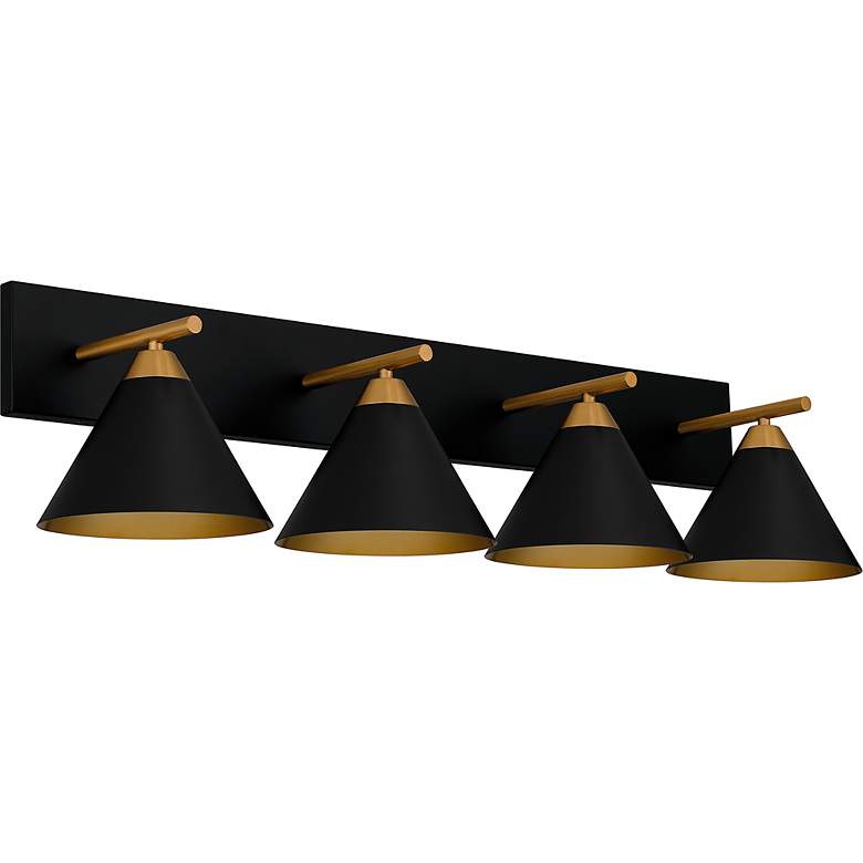 Image 4 Quoizel Mastro 37 1/2" Wide Matte Black 4-Light Bath Light more views