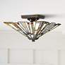 1_Quoizel Maybeck 14 1/2" Valiant Bronze Tiffany Style Ceiling Light
