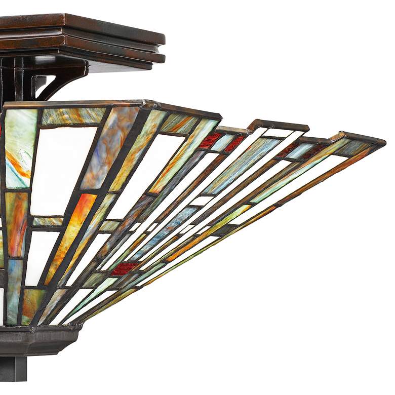 Image 3 Quoizel Maybeck 14 1/2" Valiant Bronze Tiffany Style Ceiling Light more views